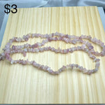 rose quartz chips string