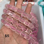 rose quartz barrel bracelet